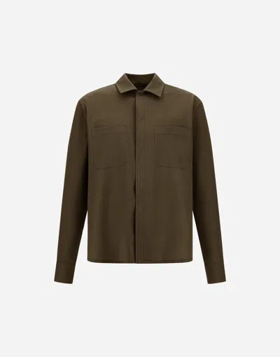 Herno Hemd Aus Seer-crease In Brown