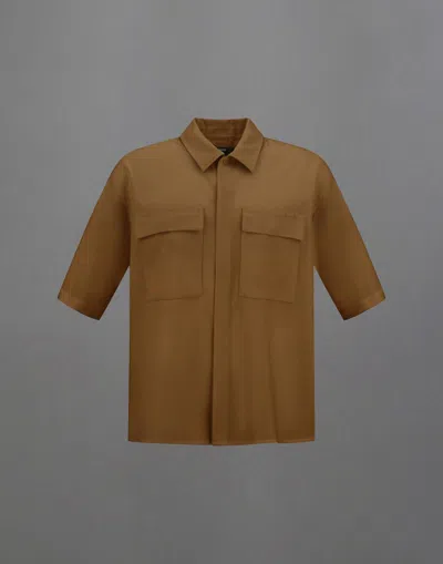 Herno Hemd Laminar Aus Wool Touch In Brown