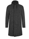 Herno Men's Black Bouclã© Coat With Hood In Black