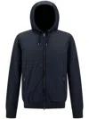 Herno Blue Jacket With Zip-up Front In Black
