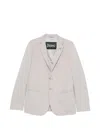 Herno Buttoned Textured Blazer In Neutral