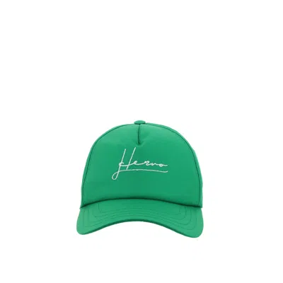Herno Cotton Logo Cap In Green