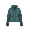 Herno Bicolor Polyamide Coat In Green