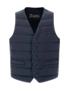 Herno Padded Button-up Gilet Vest In Blue