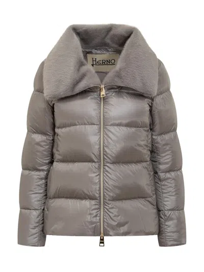 Herno Quilted Puffer Jacket In Gray
