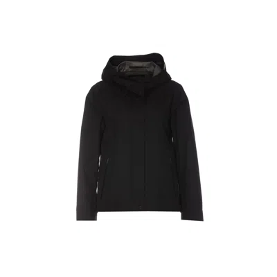 Herno Hooded Cape Jacket In Black