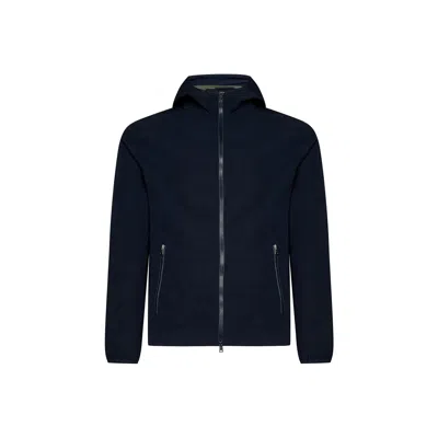 Herno Hooded Jersey Jacket In Blue
