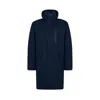 Herno Blue Polyester Coat In Blue