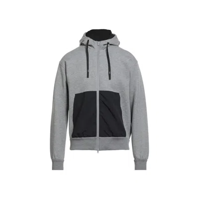 Herno Colorblock Cotton Sweatshirt In Gray