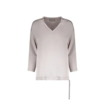 Herno Acetate V-neck With Drawstring Hem Blouse In White
