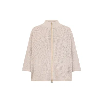 Herno Oversized Knitted Cardigan In Beige