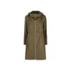 Herno Bicolor Polyester Coat In Green