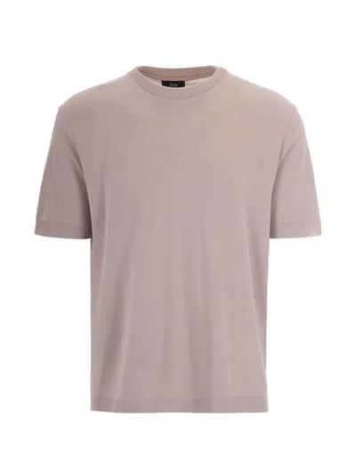 Herno Cotton Round-neck T-shirt In Purple