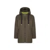 Herno Ruffled Flared Coat In Brown