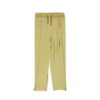 Herno Satin Wide Pants In Yellow