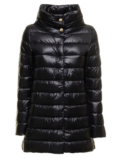 HERNO HERNO WOMEN HERNO WOMAN'S AMELIA BLACK NYLON DOWN JACKET