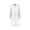 Herno Wool Button-front Coat In White