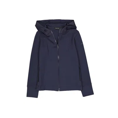 Herno Hooded Cotton-blend Jacket In Blue