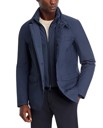 Herno Heron Laminar Gore-tex Layered Waterproof Blazer In Navy