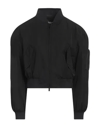 Herno Hevò Woman Jacket Black Size 6 Polyester, Cotton, Wool