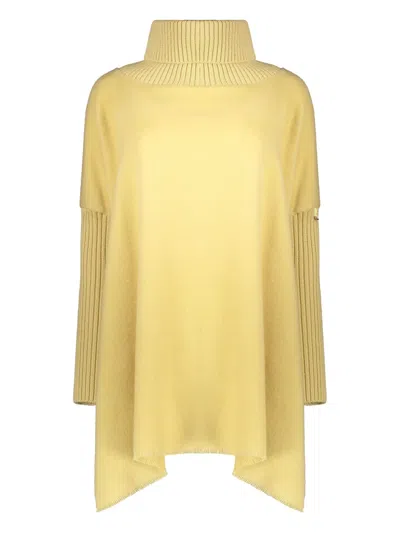 Herno High-collar Asymmetrical Shirt In Yellow