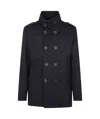 Herno Double-breasted Coat In Black