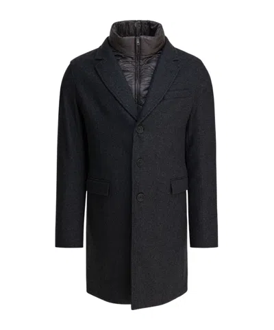 Herno High Collar Coat In Black
