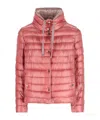 Herno High Collar Down Jacket In Pink