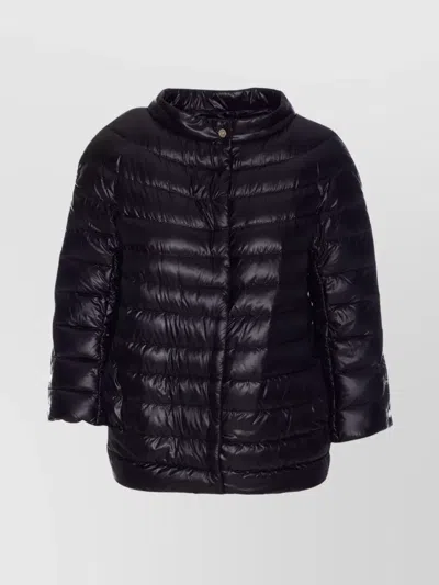 Herno High Collar Light Down Jacket In Black