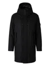 Herno High Collar Long Coat In Black