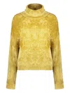 Herno Turtleneck Long-sleeved Sweater In Yellow