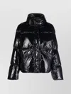 Herno High Collar Long Sleeves Shiny Finish Side Pockets In Black