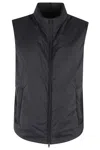 Herno High-collar Microfibre Gilet With Zip Closure In Black