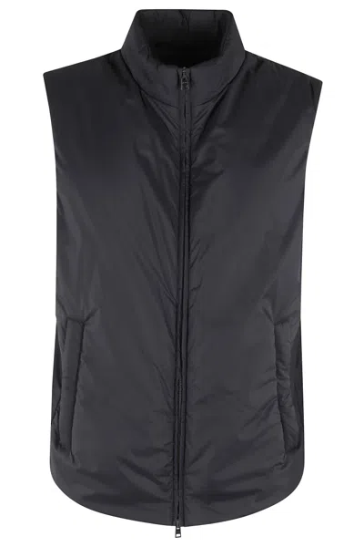 HERNO HERNO HIGH-COLLAR MICROFIBRE GILET WITH ZIP CLOSURE