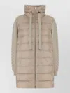 Herno High Collar Nylon Quilted Down Jacket In Brown