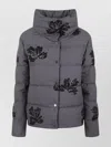 Herno High Collar Padded Jacket Sequins In Blue