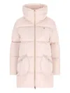 Herno High-collar Quilted Coat In Pink