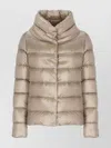 Herno High Collar Quilted Down Jacket In Gold