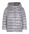 Herno High Collar Quilted Down Jacket In Gray