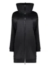 Herno High-collar Zip Coat In Black