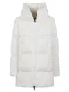 Herno High Collar Zip-up Down Jacket In White
