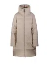 Herno High-collared Down Jacket In Brown