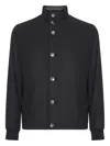 Herno High-neck Buttoned Jacket In Black