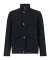 Herno High-neck Buttoned Jacket In Black