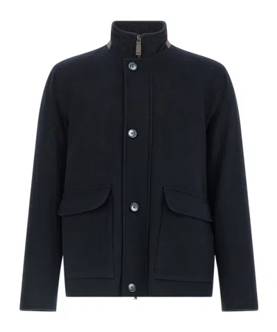HERNO HIGH-NECK BUTTONED JACKET