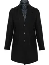 Herno Layered Coat In 9290 Blu Scuro