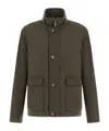 Herno High-neck Buttoned Jacket In Green