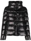 Herno High Neck Collar Puff Coat In Black