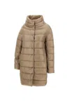 Herno High-neck Down Coat In Brown