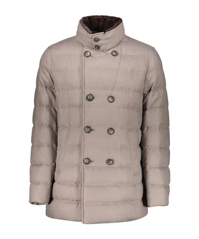Herno Double-breasted Jacket In Neutral